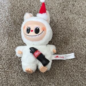 Coca-Cola Festive Plush with Red Santa Hat